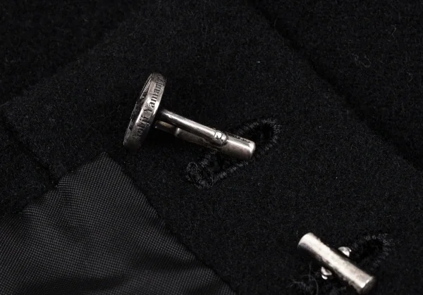 ヨウジヤマモトプールオム×ジャスティンデイビスYohji Yamamoto POUR HOMME×Justin Davis シルバーボタンダブルジャケット 黒5 K-96374_007