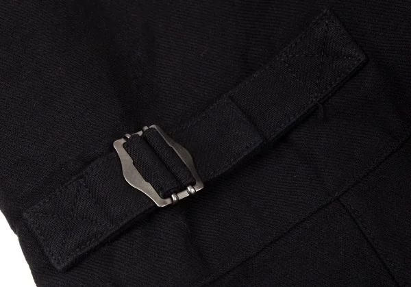 ヨウジヤマモト プールオムYohji Yamamoto POUR HOMME コットンハイウエストサスペンダーボタンパンツ 黒4 K-96378_010