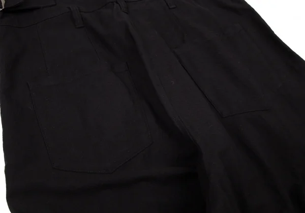 ヨウジヤマモト プールオムYohji Yamamoto POUR HOMME コットンハイウエストサスペンダーボタンパンツ 黒4 K-96378_011