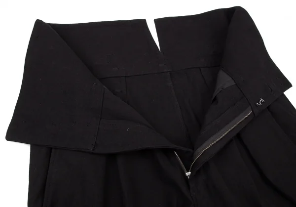 ヨウジヤマモト プールオムYohji Yamamoto POUR HOMME コットンハイウエストサスペンダーボタンパンツ 黒4 K-96378_005