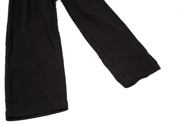 ヨウジヤマモト プールオムYohji Yamamoto POUR HOMME コットンハイウエストサスペンダーボタンパンツ 黒4 K-96378_006