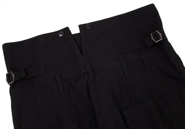 ヨウジヤマモト プールオムYohji Yamamoto POUR HOMME コットンハイウエストサスペンダーボタンパンツ 黒4 K-96378_009