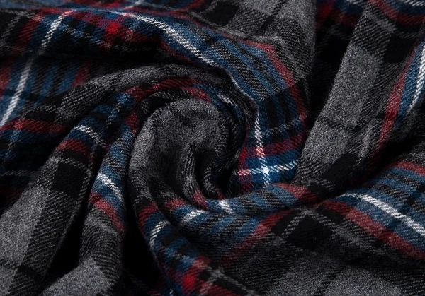 ヨウジヤマモト プールオムYohji Yamamoto POUR HOMME ウールタータンチェックストール グレー他 K-96386_008