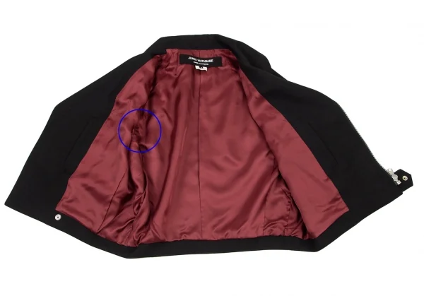 ジュンヤワタナベ コムデギャルソンJUNYA WATANABE COMME des GARCONS ボックスシルエットライダースジャケット 黒S K-96395_011