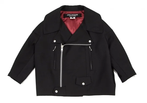 ジュンヤワタナベ コムデギャルソンJUNYA WATANABE COMME des GARCONS ボックスシルエットライダースジャケット 黒S K-96395_002