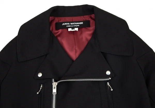 ジュンヤワタナベ コムデギャルソンJUNYA WATANABE COMME des GARCONS ボックスシルエットライダースジャケット 黒S K-96395_003