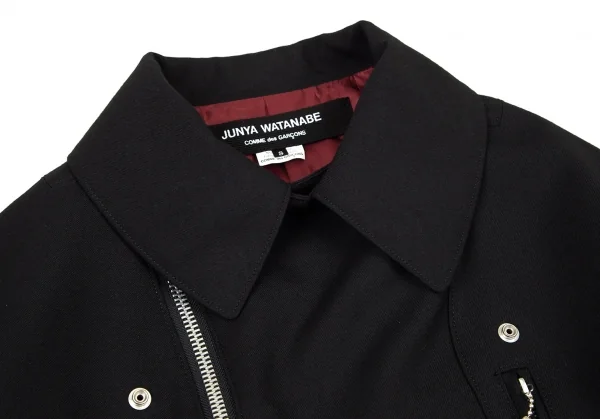 ジュンヤワタナベ コムデギャルソンJUNYA WATANABE COMME des GARCONS ボックスシルエットライダースジャケット 黒S K-96395_005