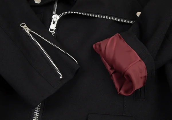 ジュンヤワタナベ コムデギャルソンJUNYA WATANABE COMME des GARCONS ボックスシルエットライダースジャケット 黒S K-96395_007