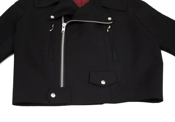 ジュンヤワタナベ コムデギャルソンJUNYA WATANABE COMME des GARCONS ボックスシルエットライダースジャケット 黒S K-96395_008