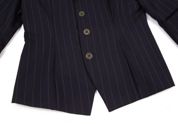 シンイチロウアラカワSHINICHRO ARAKAWA ピンストライプエルボースリットジャケット 紺36 K-96406_010