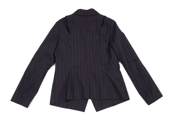 シンイチロウアラカワSHINICHRO ARAKAWA ピンストライプエルボースリットジャケット 紺36 K-96406_012