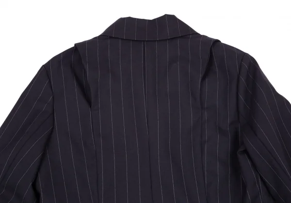 シンイチロウアラカワSHINICHRO ARAKAWA ピンストライプエルボースリットジャケット 紺36 K-96406_013