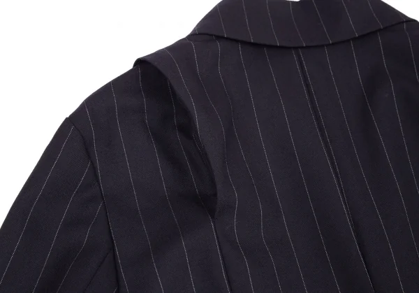シンイチロウアラカワSHINICHRO ARAKAWA ピンストライプエルボースリットジャケット 紺36 K-96406_014