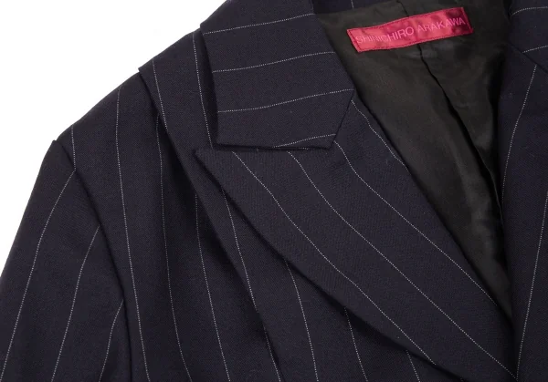 シンイチロウアラカワSHINICHRO ARAKAWA ピンストライプエルボースリットジャケット 紺36 K-96406_004