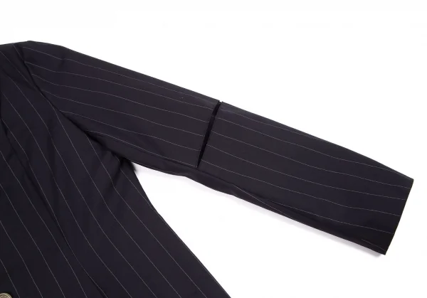 シンイチロウアラカワSHINICHRO ARAKAWA ピンストライプエルボースリットジャケット 紺36 K-96406_005