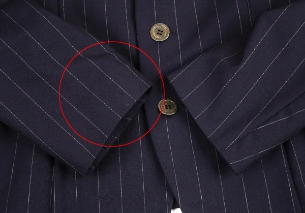 シンイチロウアラカワSHINICHRO ARAKAWA ピンストライプエルボースリットジャケット 紺36 K-96406_007