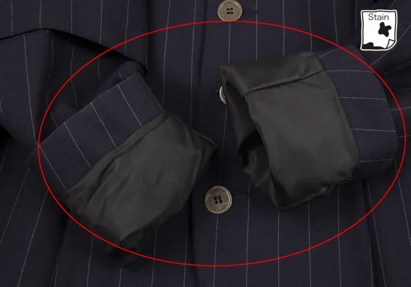 シンイチロウアラカワSHINICHRO ARAKAWA ピンストライプエルボースリットジャケット 紺36 K-96406_009