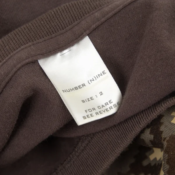 ナンバーナイン NUMBER(N)INE クロスフェアアイルプリントカットソー 茶2 K-96410_016
