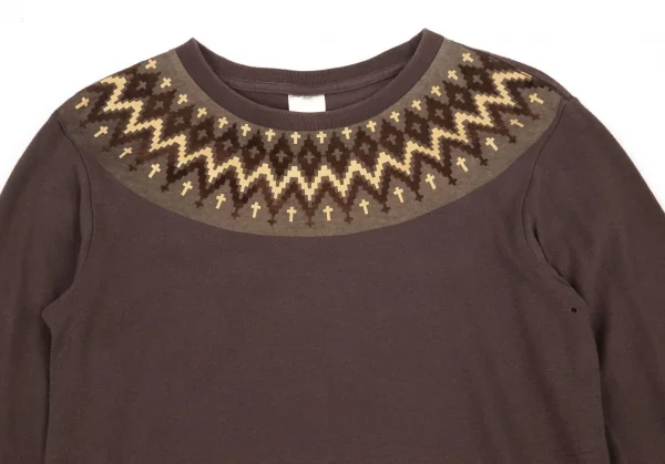 ナンバーナイン NUMBER(N)INE クロスフェアアイルプリントカットソー 茶2 K-96410_003