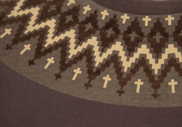 ナンバーナイン NUMBER(N)INE クロスフェアアイルプリントカットソー 茶2 K-96410_005