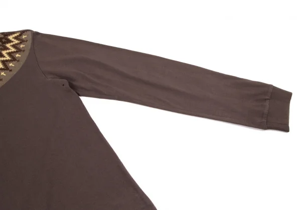 ナンバーナイン NUMBER(N)INE クロスフェアアイルプリントカットソー 茶2 K-96410_006