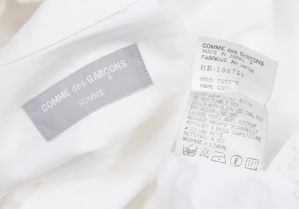 コムデギャルソンオムCOMME des GARCONS HOMME コットンコードプリントシャツ 白M位 K-96429_019