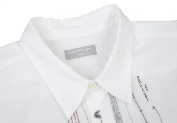 コムデギャルソンオムCOMME des GARCONS HOMME コットンコードプリントシャツ 白M位 K-96429_004