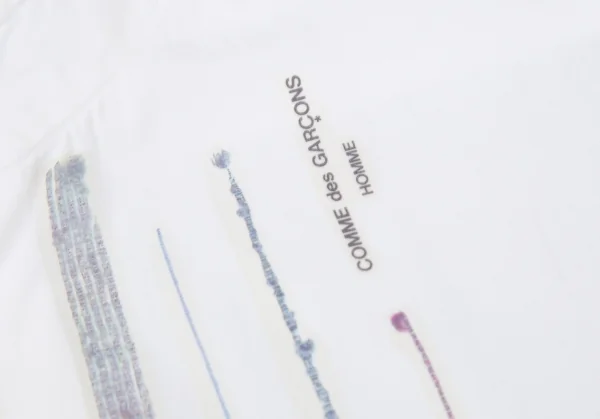 コムデギャルソンオムCOMME des GARCONS HOMME コットンコードプリントシャツ 白M位 K-96429_009