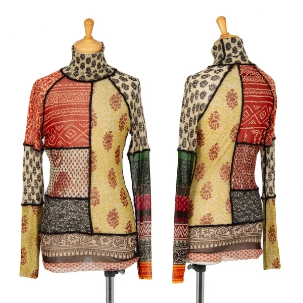 ジャンポールゴルチエ クラシックJean Paul GAULTIER CLASSIQUE パターン切替パワーネットハイネックカットソー