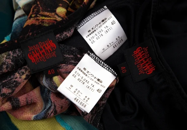 ジャンポールゴルチエJean Paul GAULTIER グラフィックプリントパワーネットボーダー切替スカート マルチ40 K-96483_015