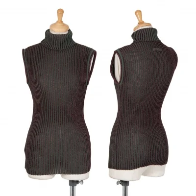 ジャンポールゴルチエ ファムJean Paul GAULTIER FEMME グリッターニットタートルネックノースリーブ