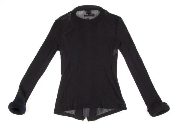 ジャンポールゴルチエ ファムJean Paul GAULTIER FEMME ドーナツリブメッシュウールニットジャケット 黒40 K-96494_010