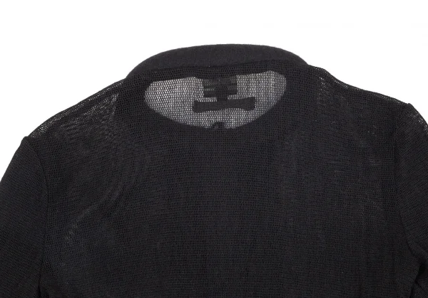 ジャンポールゴルチエ ファムJean Paul GAULTIER FEMME ドーナツリブメッシュウールニットジャケット 黒40 K-96494_011