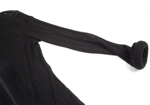 ジャンポールゴルチエ ファムJean Paul GAULTIER FEMME ドーナツリブメッシュウールニットジャケット 黒40 K-96494_006