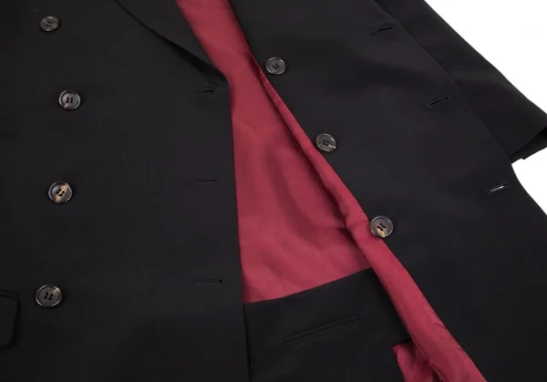 ジャンポールゴルチエ ファムJean Paul GAULTIER FEMME ウールダブルブレストロングジャケット 黒40 K-96495_011