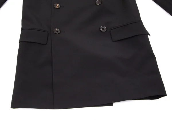 ジャンポールゴルチエ ファムJean Paul GAULTIER FEMME ウールダブルブレストロングジャケット 黒40 K-96495_009