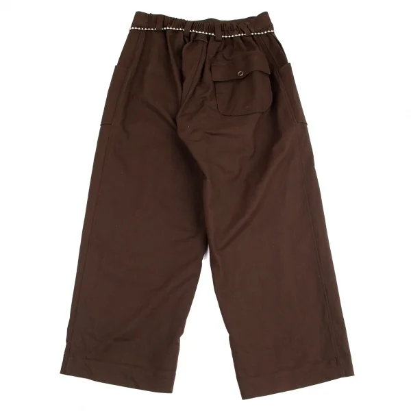 ジャンポールゴルチエ ファムJean Paul GAULTIER FEMME ボールチェーンベルト付きワイドパンツ 茶38 K-96507_010