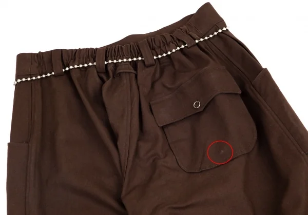 ジャンポールゴルチエ ファムJean Paul GAULTIER FEMME ボールチェーンベルト付きワイドパンツ 茶38 K-96507_011