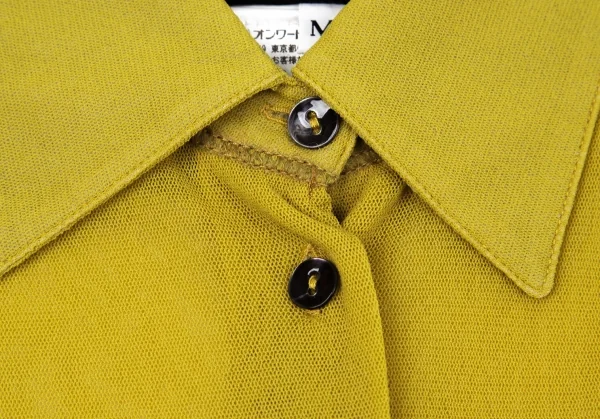 ジャンポールゴルチエ マイユファムJean Paul GAULTIER MAILLE FEMME ワイドドレープパワーネットシャツ マスタードM K-96510_004