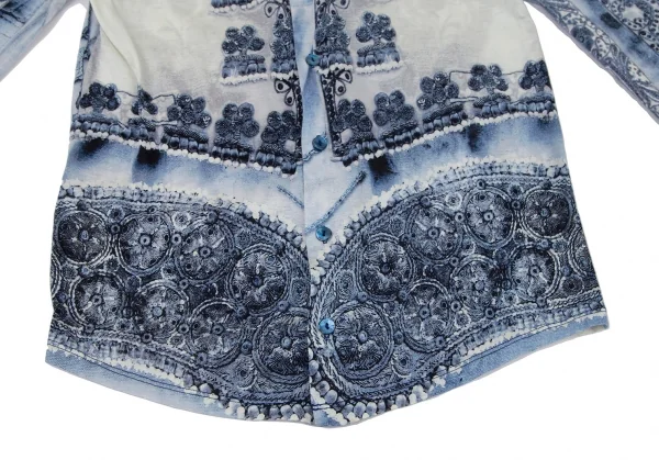 ジャンポールゴルチエ オムJean Paul GAULTIER HOMME ブレード装飾転写プリント天竺シャツ オフ水色48 K-96516_010