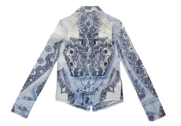 ジャンポールゴルチエ オムJean Paul GAULTIER HOMME ブレード装飾転写プリント天竺シャツ オフ水色48 K-96516_012