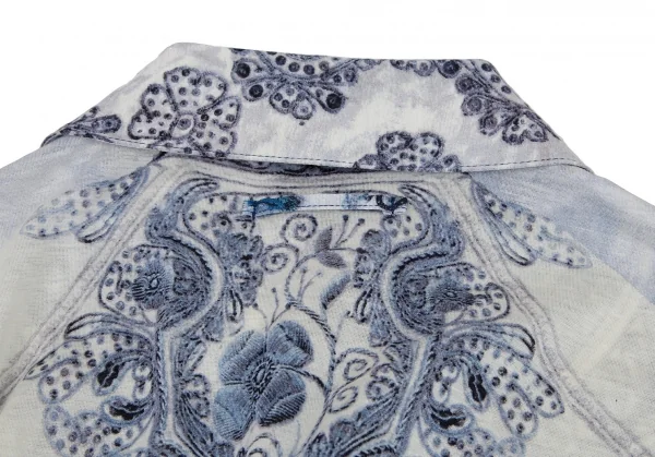 ジャンポールゴルチエ オムJean Paul GAULTIER HOMME ブレード装飾転写プリント天竺シャツ オフ水色48 K-96516_014
