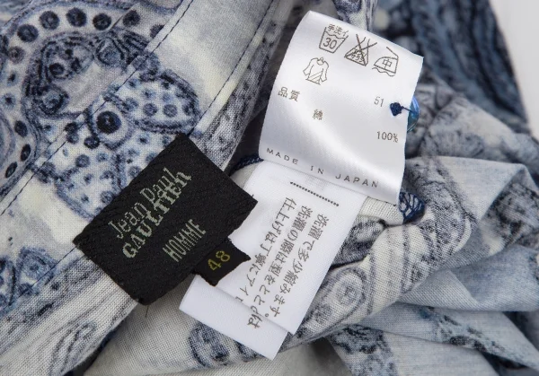 ジャンポールゴルチエ オムJean Paul GAULTIER HOMME ブレード装飾転写プリント天竺シャツ オフ水色48 K-96516_019
