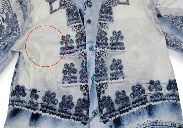 ジャンポールゴルチエ オムJean Paul GAULTIER HOMME ブレード装飾転写プリント天竺シャツ オフ水色48 K-96516_004