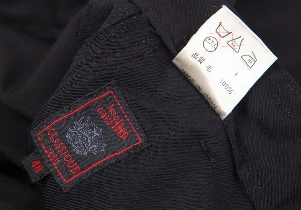 ジャンポールゴルチエ クラシックJean Paul GAULTIER CLASSIQUE ウールギャバセーラーパンツ 黒48 K-96523_017