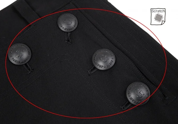ジャンポールゴルチエ クラシックJean Paul GAULTIER CLASSIQUE ウールギャバセーラーパンツ 黒48 K-96523_004