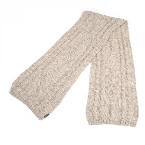 ジルサンダーJIL SANDER NAVY ケーブルニットマフラー ライトグレー K-96603_002