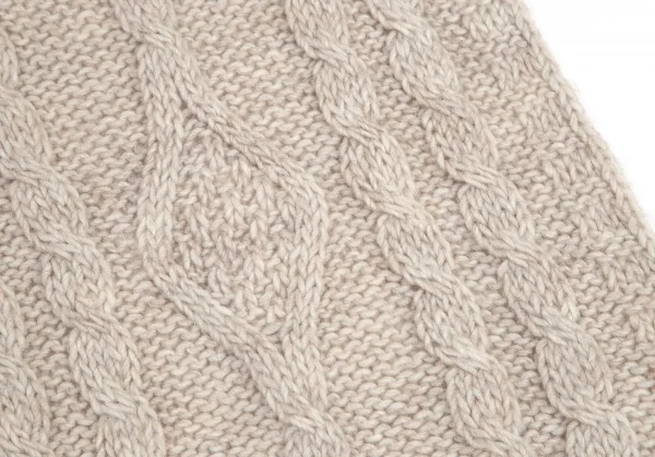 ジルサンダーJIL SANDER NAVY ケーブルニットマフラー ライトグレー K-96603_004
