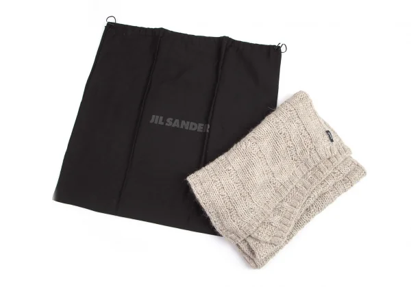 ジルサンダーJIL SANDER NAVY ケーブルニットマフラー ライトグレー K-96603_006
