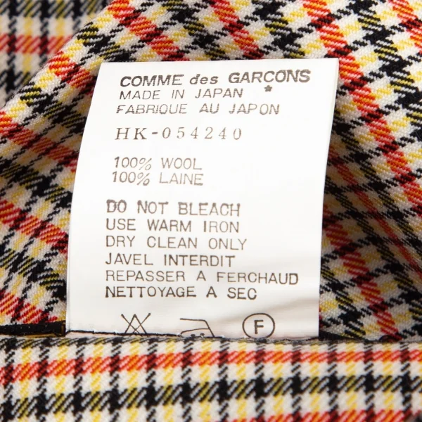 コムデギャルソンオムCOMME des GARCONS HOMME ウールチェックストール 赤黄黒 K-96645_007
